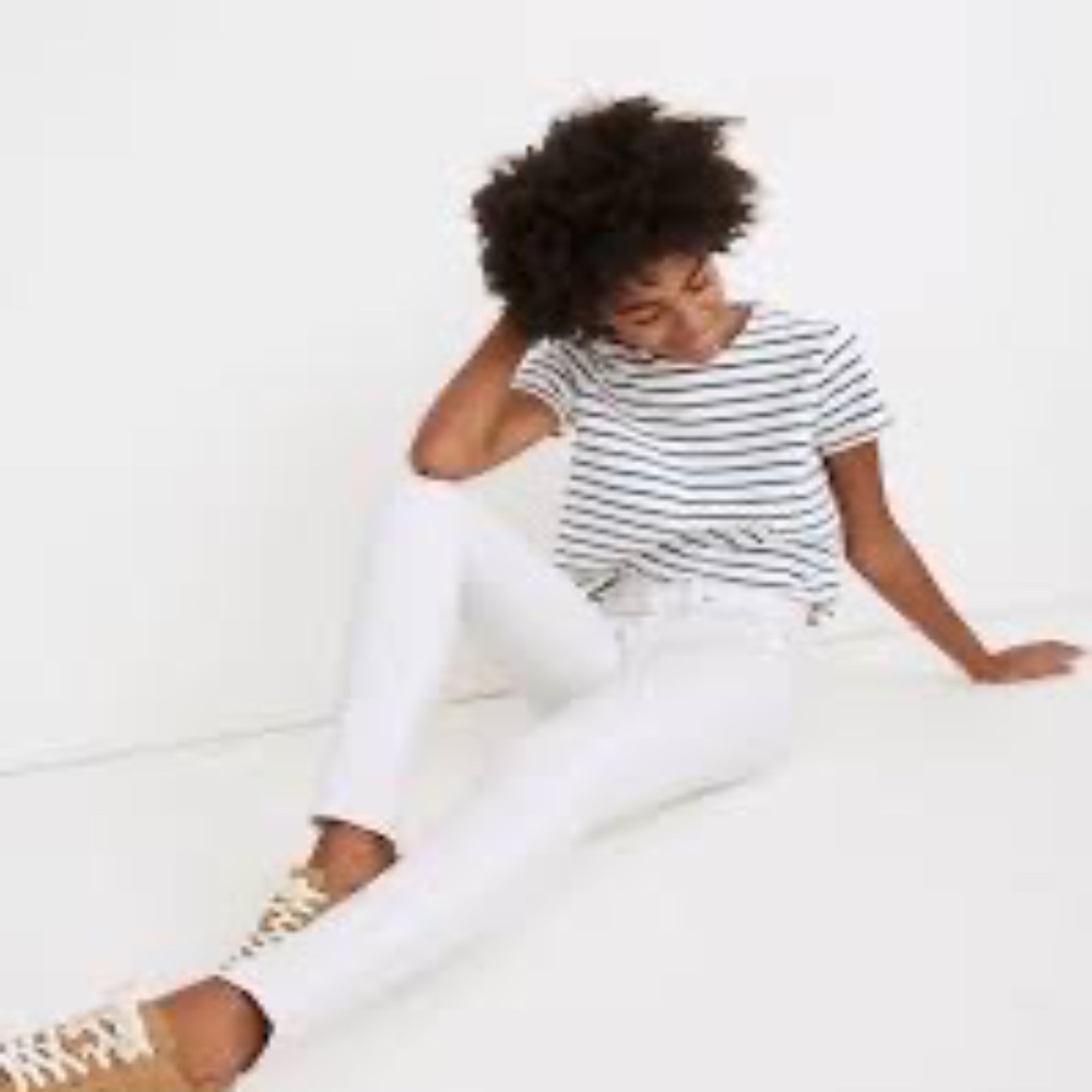 Madewell NWT 10" High Rise Skinny Jeans Marlow White Sz 26